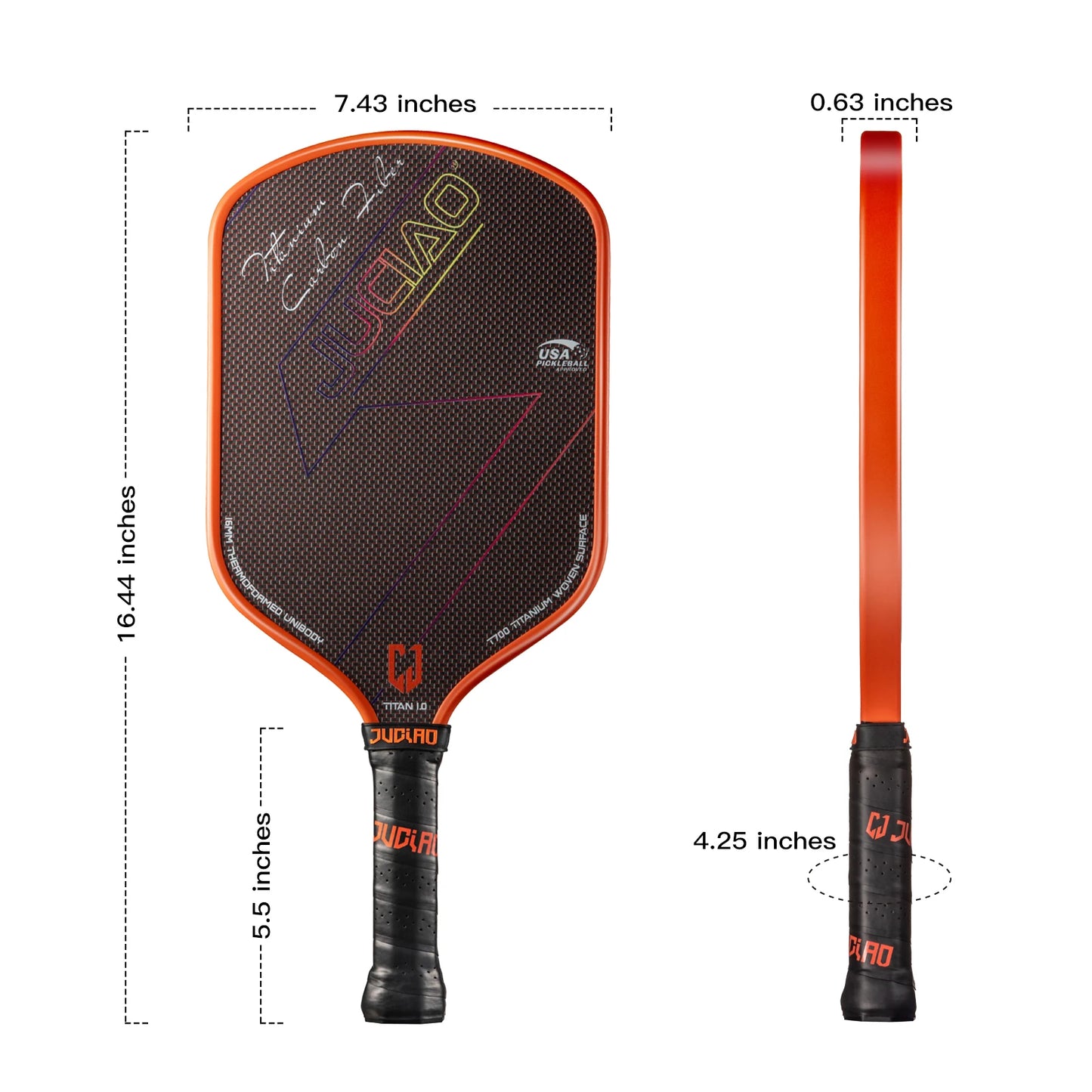 JUCIAO T-Titanium Carbon Fiber Pickleball Paddle Set